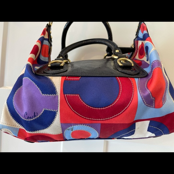 Coach Statement Blue, White, Red, Purple Handbag - Picture 6 of 11